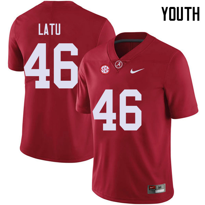 Youth #46 Cameron Latu Alabama Crimson Tide College Football Jerseys Sale-Red
